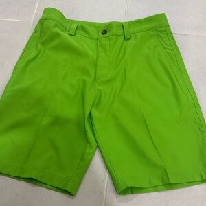 adidas Lime Green Men's Flat Front Shorts